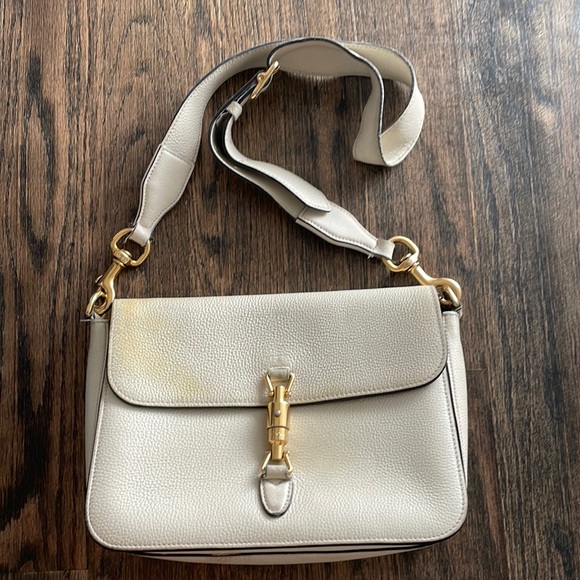 Gucci Jackie soft Leather shoulder bag TWO STRAPS FLAWED